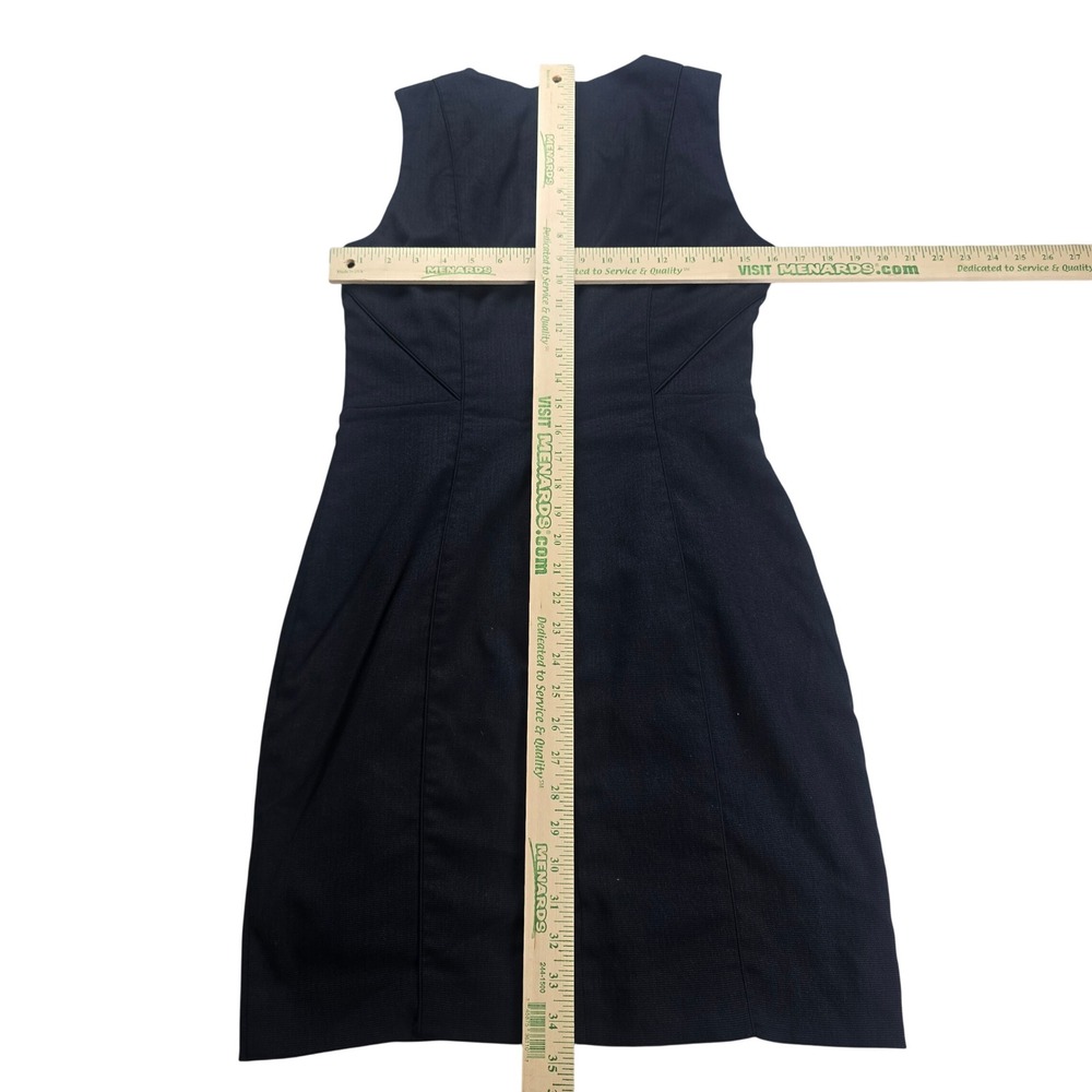 H&M Sheath Dress Womens Size 10 Navy Blue Sleeveless Textured Workwear - Picture 5 of 5